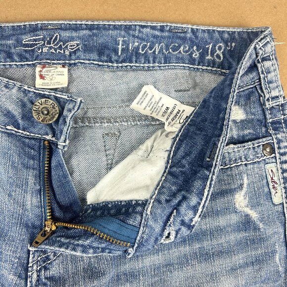 Silver Jeans Frances 18" Bootcut Distressed Jeans Womens W30/L31 Blue - Picture 3 of 10
